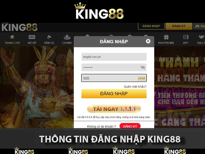 thông tin đăng nhập king88